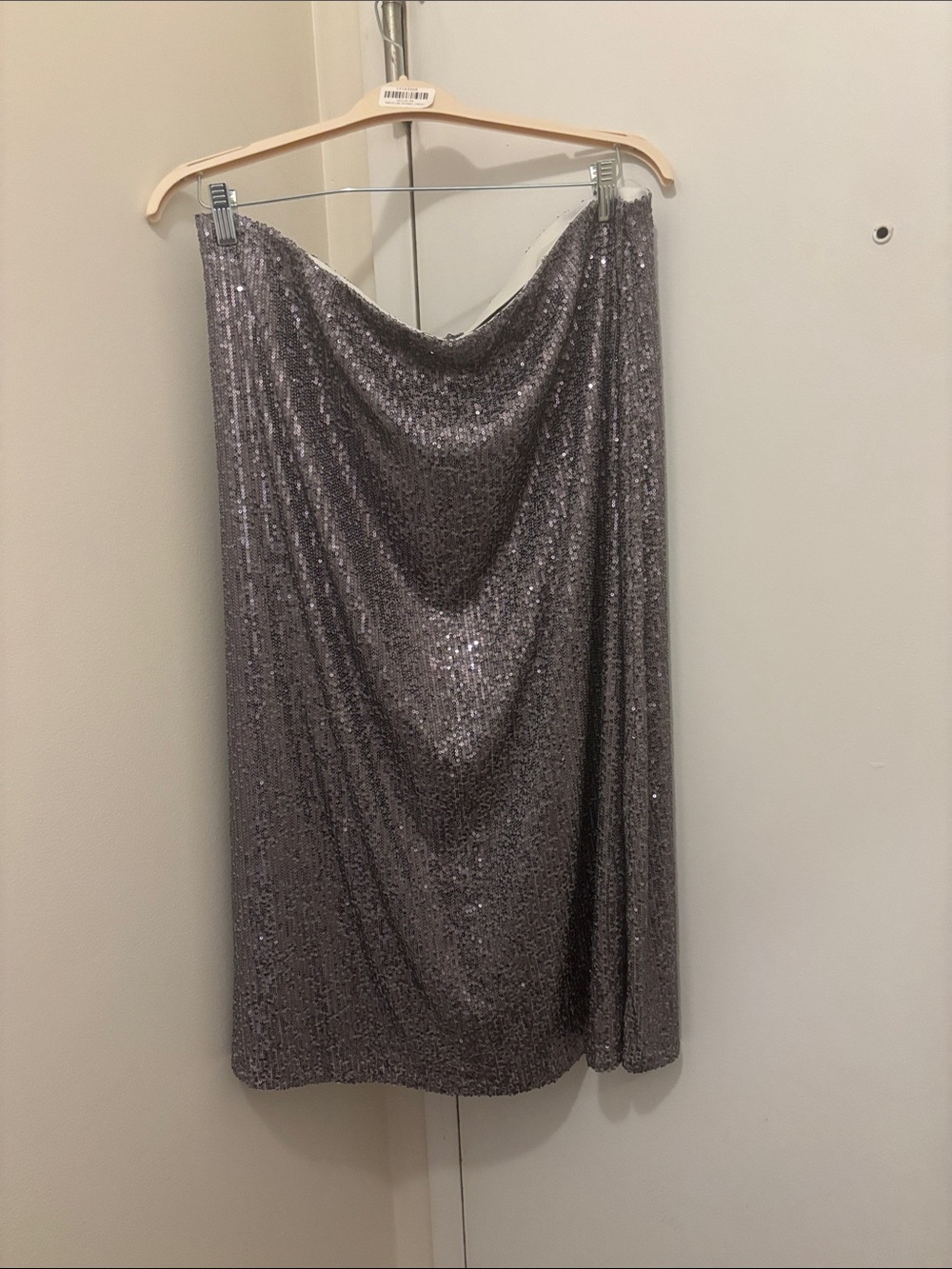Macy's Silver Sequin Midi Skirt